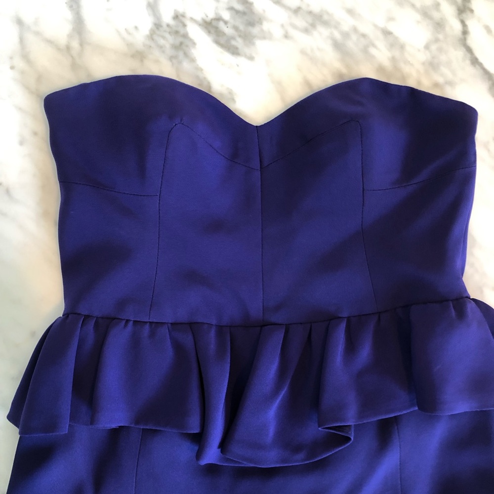 REBECCA MINKOFF SIZE 2/4 BLUE PEPLUM MINI DRESS